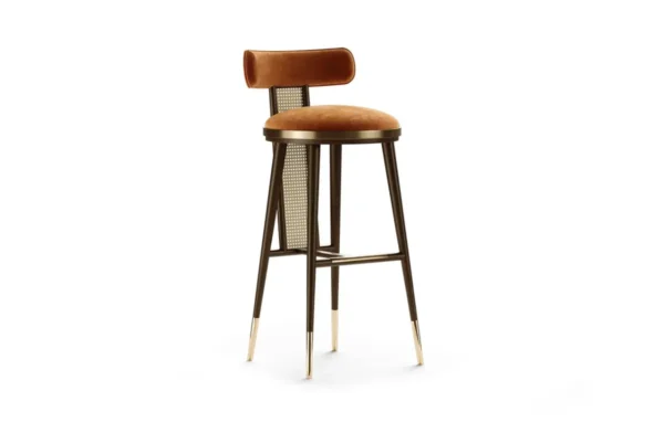 - the blakey bar chair incorporates the mid-century modern elements in a more contemporary concept. Its main feature, the rattan element supporting the back, makes it a perfect fit for today’s stylish bars. - the blakey bar chair incorporates the mid-century modern elements in a more contemporary concept. Its main feature, the rattan element supporting the back, makes it a perfect fit for today’s stylish bars.