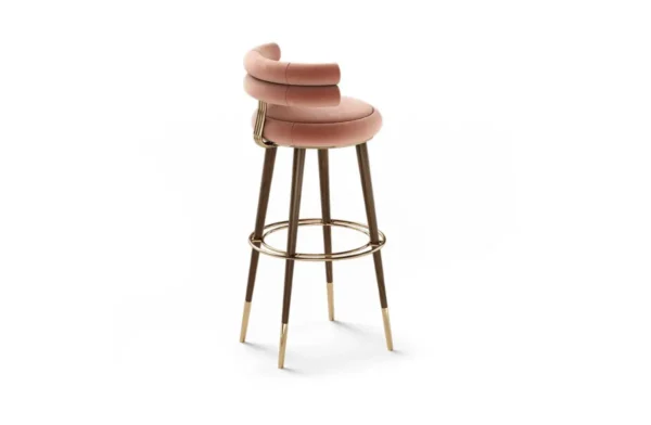 - the betsy bar chair was created to be an object of desire in any bar. By combining an upholstered round shape with tapered lacquered legs and brass details, this bar chair will not go unnoticed. - the betsy bar chair was created to be an object of desire in any bar. By combining an upholstered round shape with tapered lacquered legs and brass details, this bar chair will not go unnoticed.