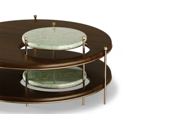 - <div>drawing inspiration from the unique style of the well-known artist byron wilson, the byron center table is an homage to the mid-century classics, yet with a contemporary touch. Featuring a strong round shape, adorned with subtle brass legs supporting the frame, byron incorporates color contrasts formed through the use of natural wood and alluring marble. This center table makes the best of its influences, by creating a center of attention to any interior with an unusual design. </div> - drawing inspiration from the unique style of the well-known artist byron wilson, the byron center table is an homage to the mid-century classics, yet with a contemporary touch. Featuring a strong round shape, adorned with subtle brass legs supporting the frame, byron incorporates color contrasts formed through the use of natural wood and alluring marble. This center table makes the best of its influences, by creating a center of attention to any interior with an unusual design.