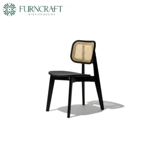 FURNCRAFT CANE DINING CHAIR BLACK