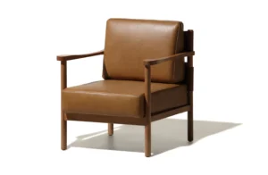 FURNCRAFT ID BARCELONA OCCASIONAL CHAIR LIGHT BROWN LEATHER (8)