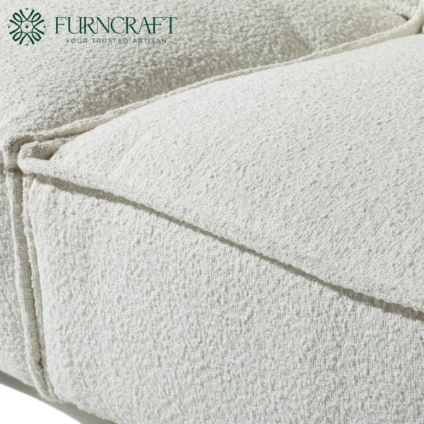 Brownsville Section Sofa Ivory Bouclé