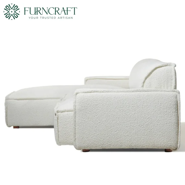 Brownsville Section Sofa Ivory Bouclé