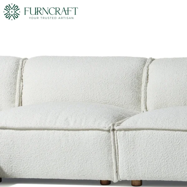 Brownsville Section Sofa Ivory Bouclé