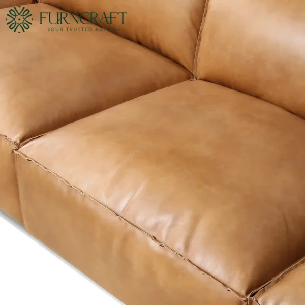 Brownsville Section Sofa Texan Light Brown Leather