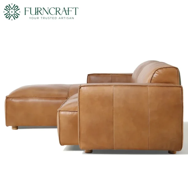 Brownsville Section Sofa Texan Light Brown Leather