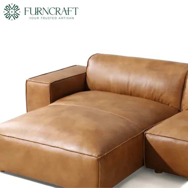 Brownsville Section Sofa Texan Light Brown Leather
