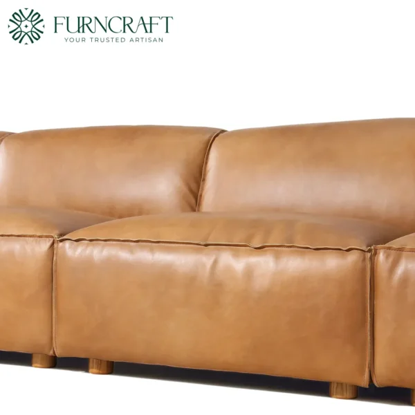 Brownsville Section Sofa Texan Light Brown Leather