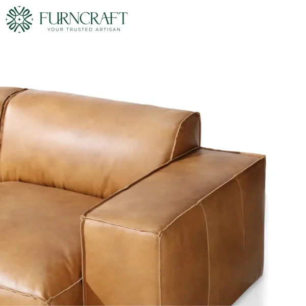Brownsville Section Sofa Texan Light Brown Leather