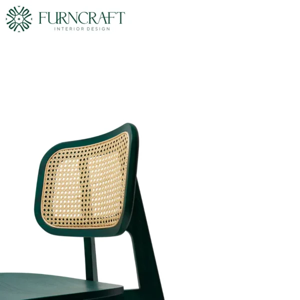 Cane Dining Chair Green - Image 4