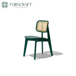 FURNCRAFT ID CANE DINING CHAIR GREEN (2)