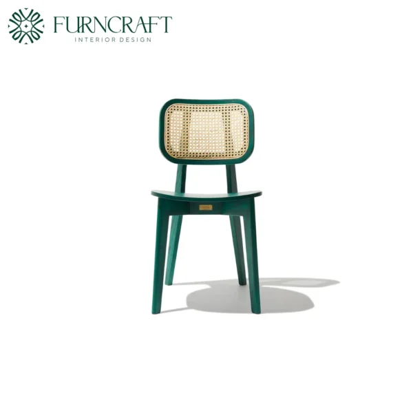 Cane Dining Chair Green - Image 2