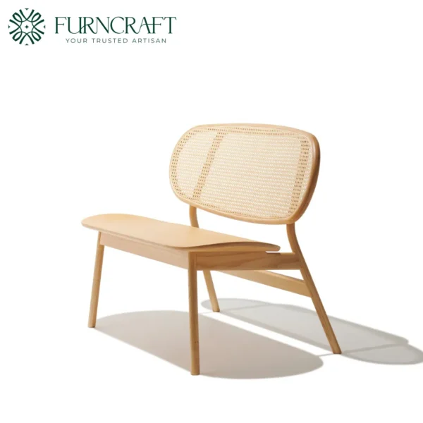 Cane High Back Bench Natural