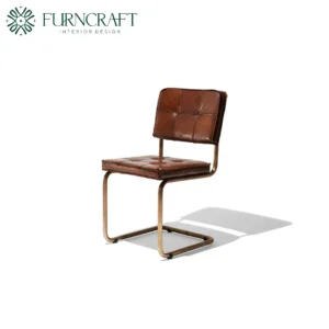 FURNCRAFT ID CARLOS LEATHE DINING CHAIR LIGHT BROWN LEATHER