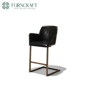 Clive Bar Stool Black Leather