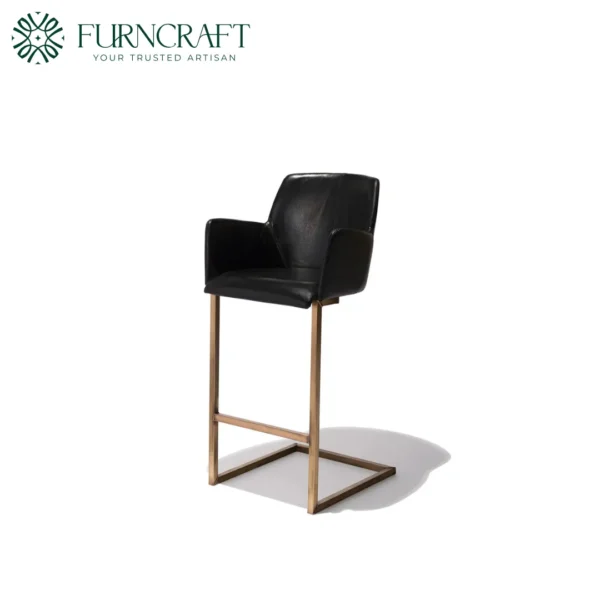 Clive Counter Stool Black Leather