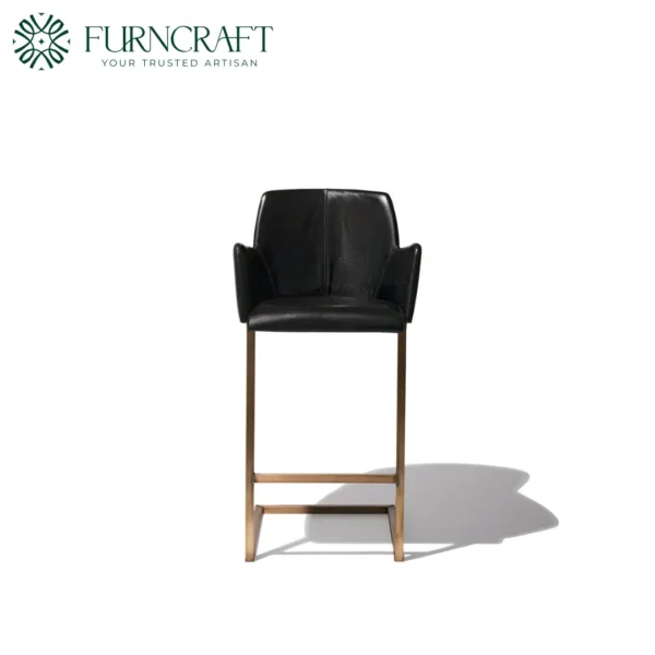 Clive Counter Stool Black Leather