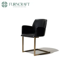 FURNCRAFT ID CLIVE LEATHER DINING CHAIR BLACK