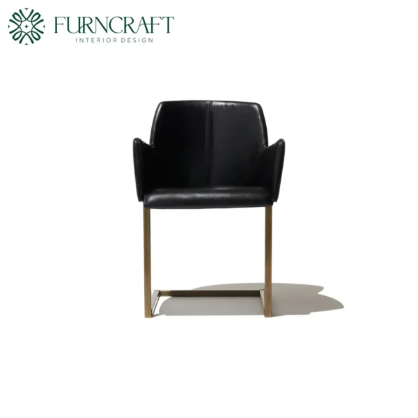 Clive Leather Dining Chair Black - Image 2