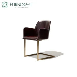 FURNCRAFT ID CLIVE LEATHER DINING CHAIR DARK BROWN