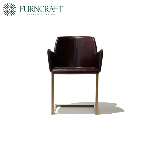 Clive Leather Dining Chair Dark Brown - Image 2