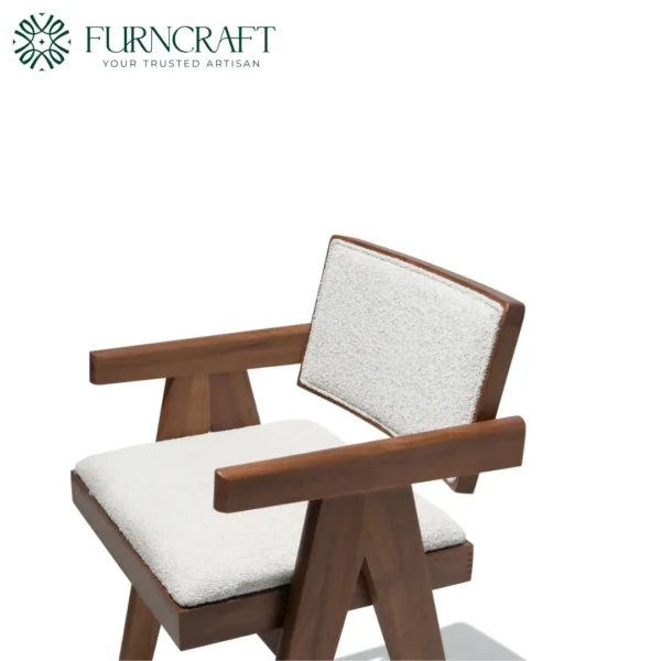 Compass Armchair Counter Stool White Boucle
