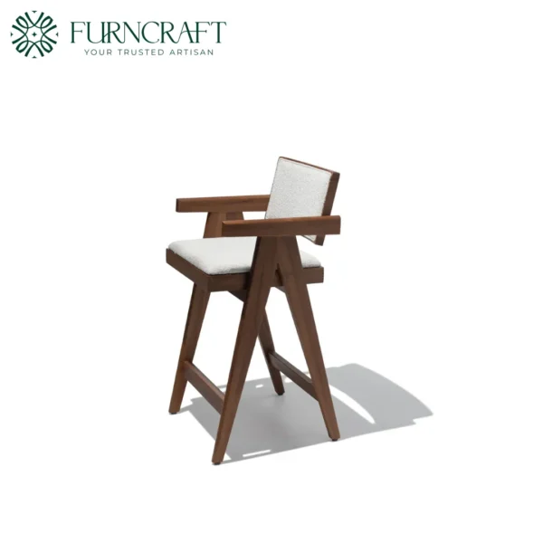 Compass Armchair Counter Stool White Boucle