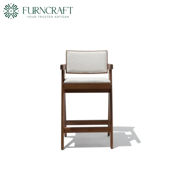Compass Armchair Counter Stool White Boucle