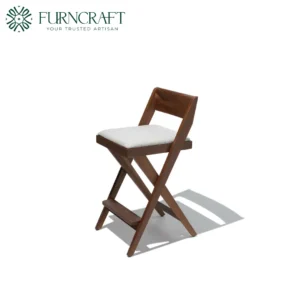 Compass Bar Stool White Boucle