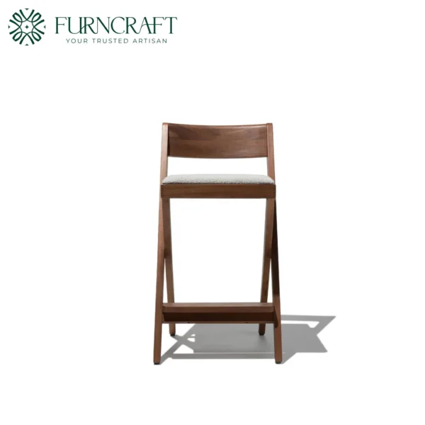 Compass Bar Stool White Boucle