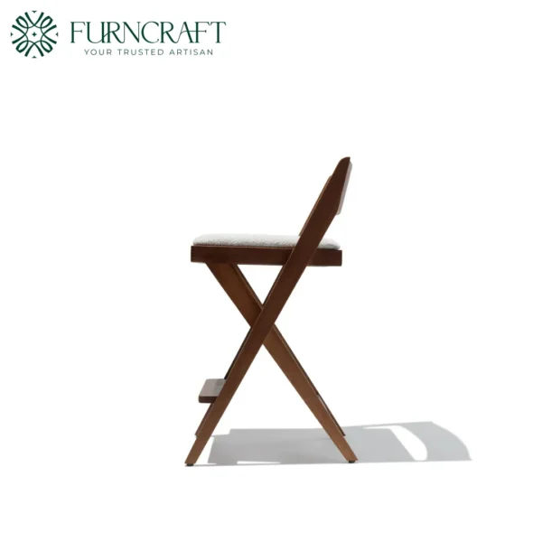 Compass Bar Stool White Boucle