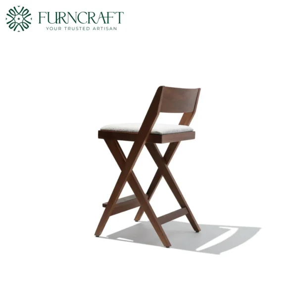 Compass Bar Stool White Boucle