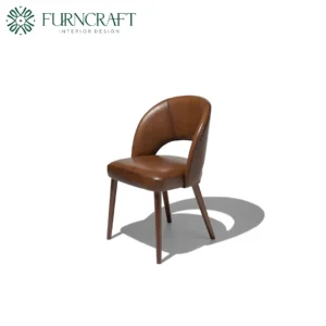 FURNCRAFT ID DEX DINING CHAIR LIGHT BROWN LEATHER (2)