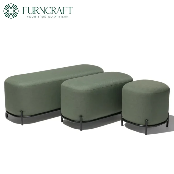 Hemlock Pouf Ottoman Green Grass