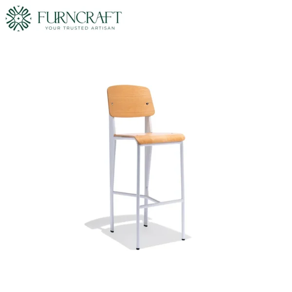 Jean Bar Stool Oak On White