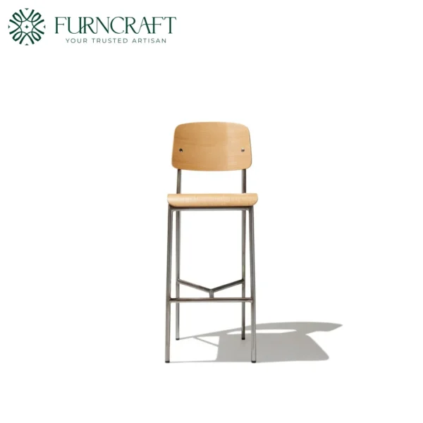Jean Bar Stool Oak On White