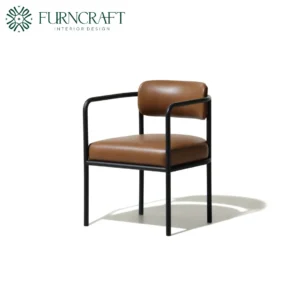 FURNCRAFT ID LISBON DINING CHAIR LIGHT BROWN LEATHER