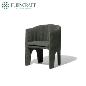 FURNCRAFT ID MILANO DINING CHAIR GREEN BOUCLE (2)