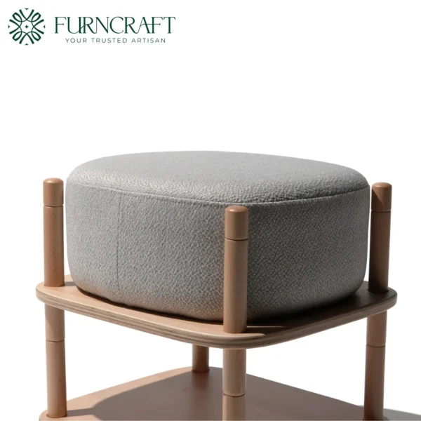 Puff Ottoman Light Grey With Riser