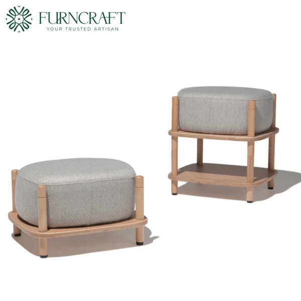 Puff Ottoman Light Grey With Riser