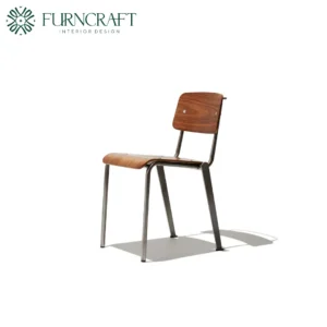 FURNCRAFT ID RESIDENT DINING CHAIR TEAK ON GUNMETAL (5)