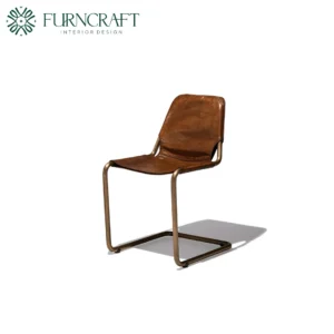 FURNCRAFT ID ROMA LEATHER DINING CHAIR LIGHT BROWN LEATHER (2)