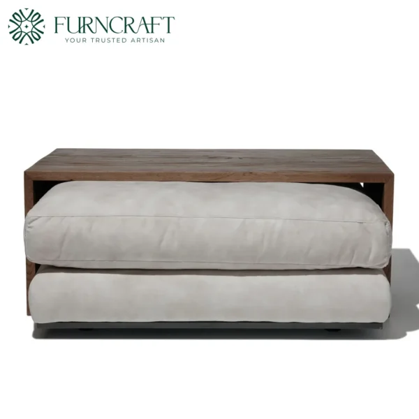 Sena Ottoman Ecru Velvet