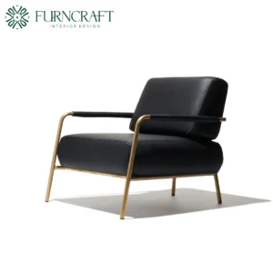 Sinclair Lounge Chair Matte Black Leather