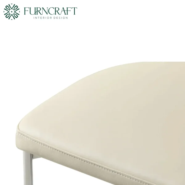 Furncraft Id Yarra Dining Chair Ivory Leather Stainlees Steel