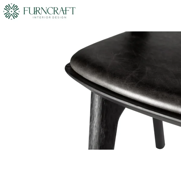 Bok Dining Chair Black Leather - Image 3