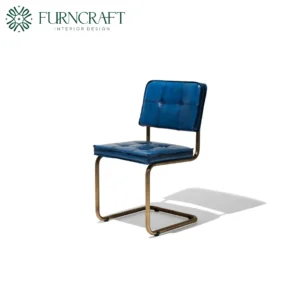 FURNCRZFT ID CARLOS LEATHER DINING CHAIR BLUE LEATHER