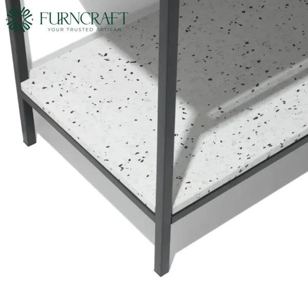 Azzurra Double Vanity Black Metal Bw Terrazzo