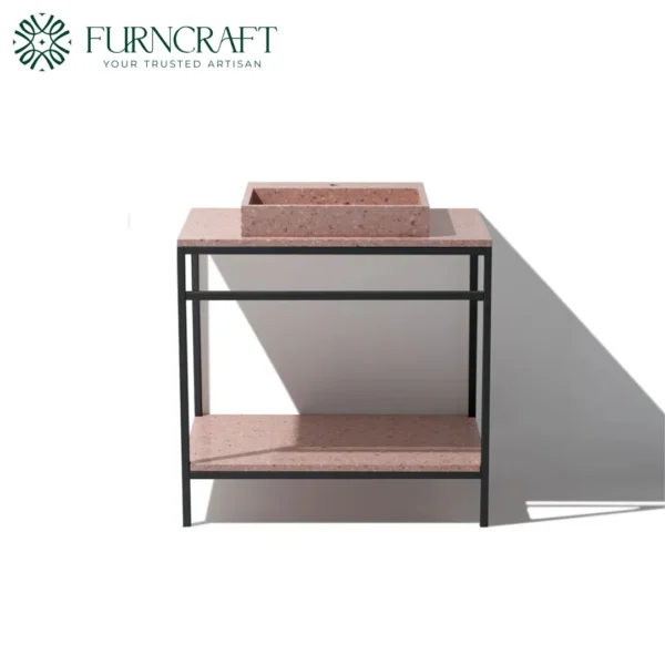Azzurra Vanity Black Metal Pink Terrazzo