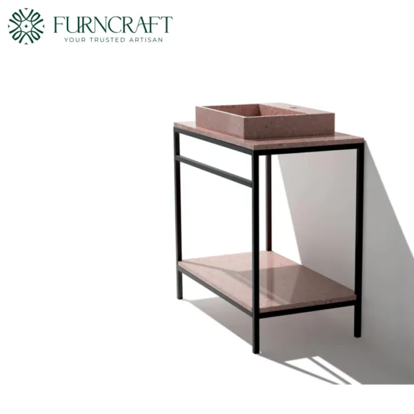 Azzurra Vanity Black Metal Pink Terrazzo